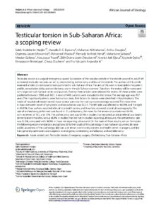 Article sur la torsion du testicule en Afrique subsahahrienne